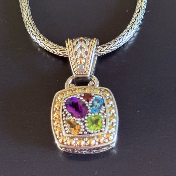 Balissima by Effy Multistone Square Pendant - Picture 2 of 12